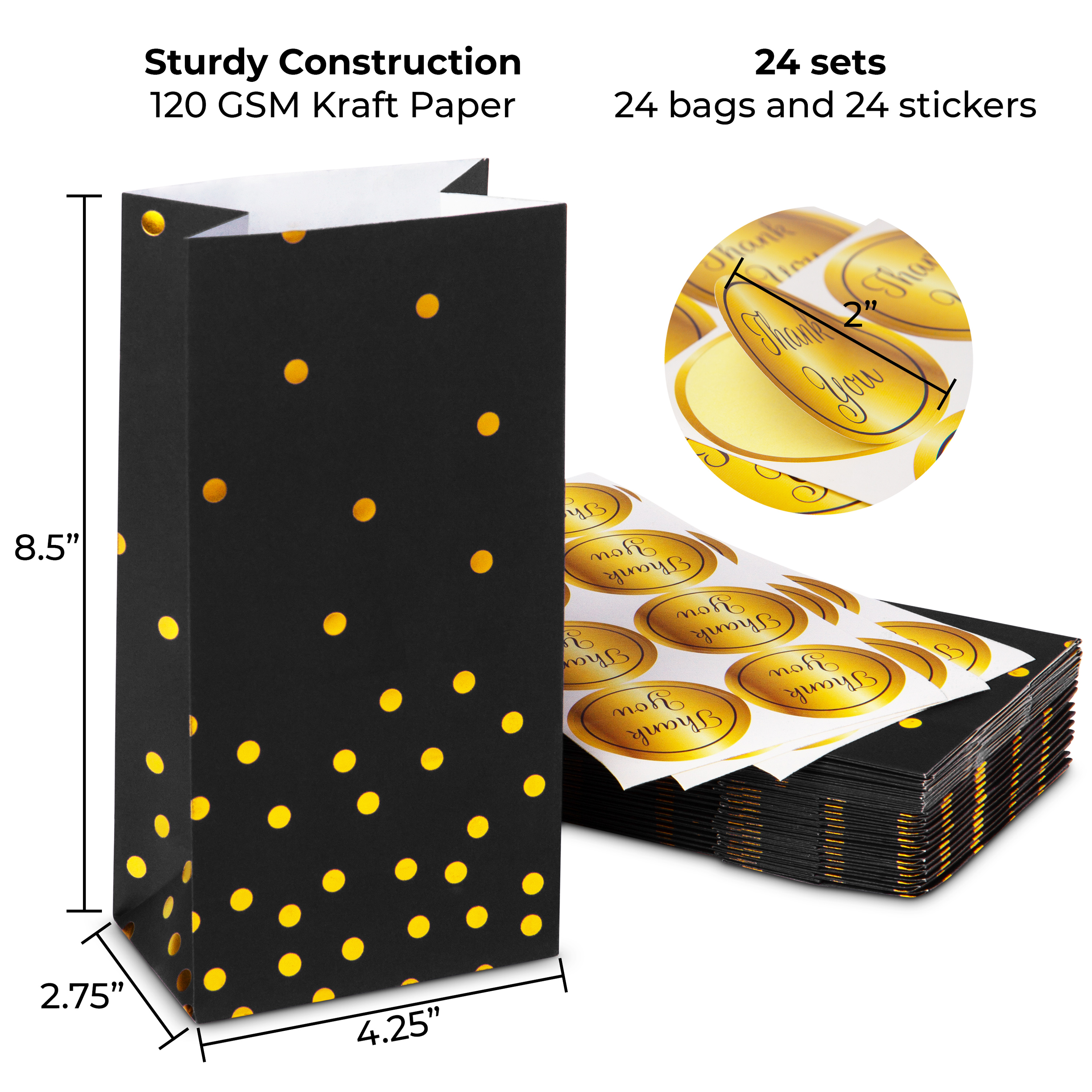 Black & Gold Favor Bags