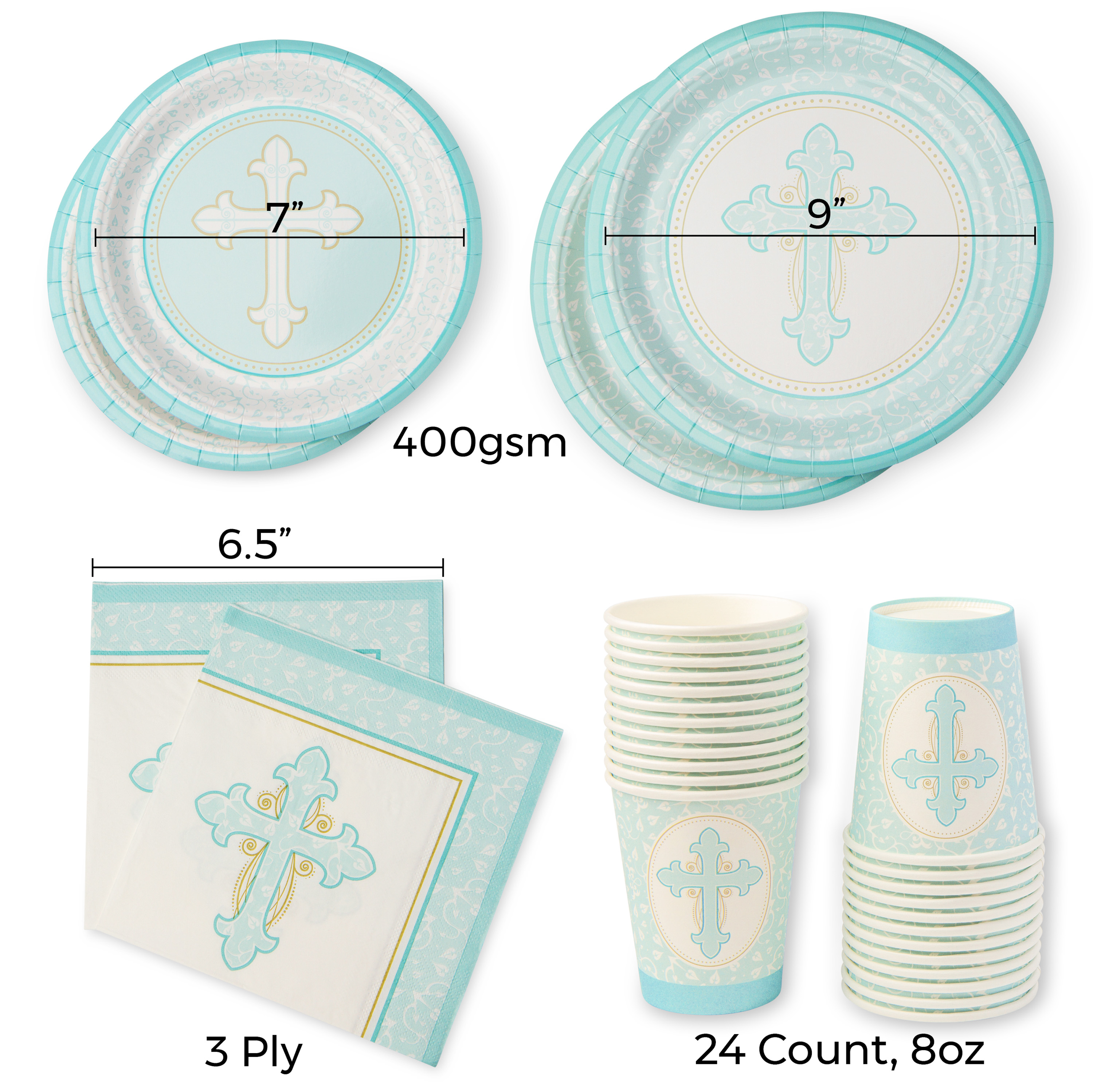 Blue Religious Dinnerware