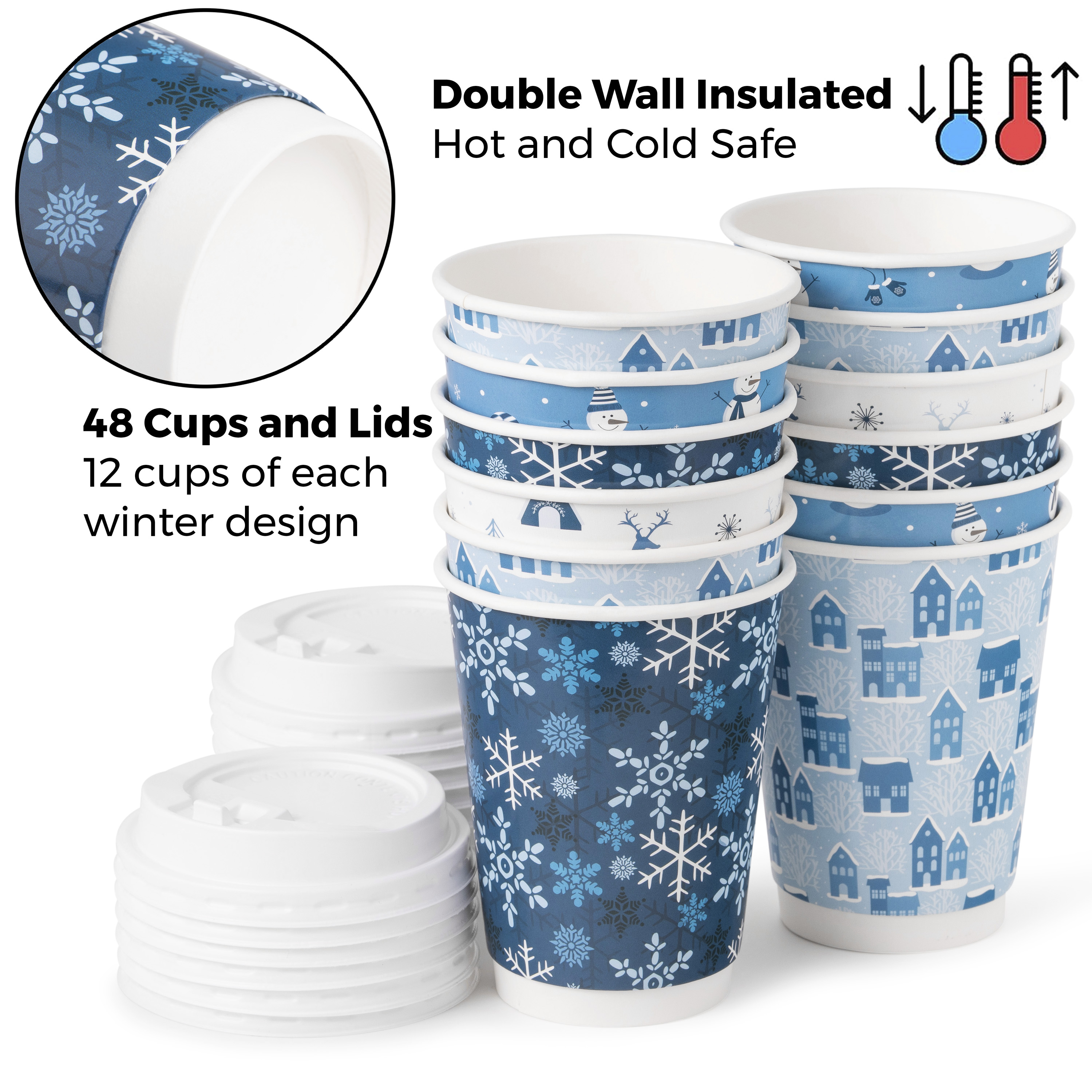 Blue Winter Coffee Cups