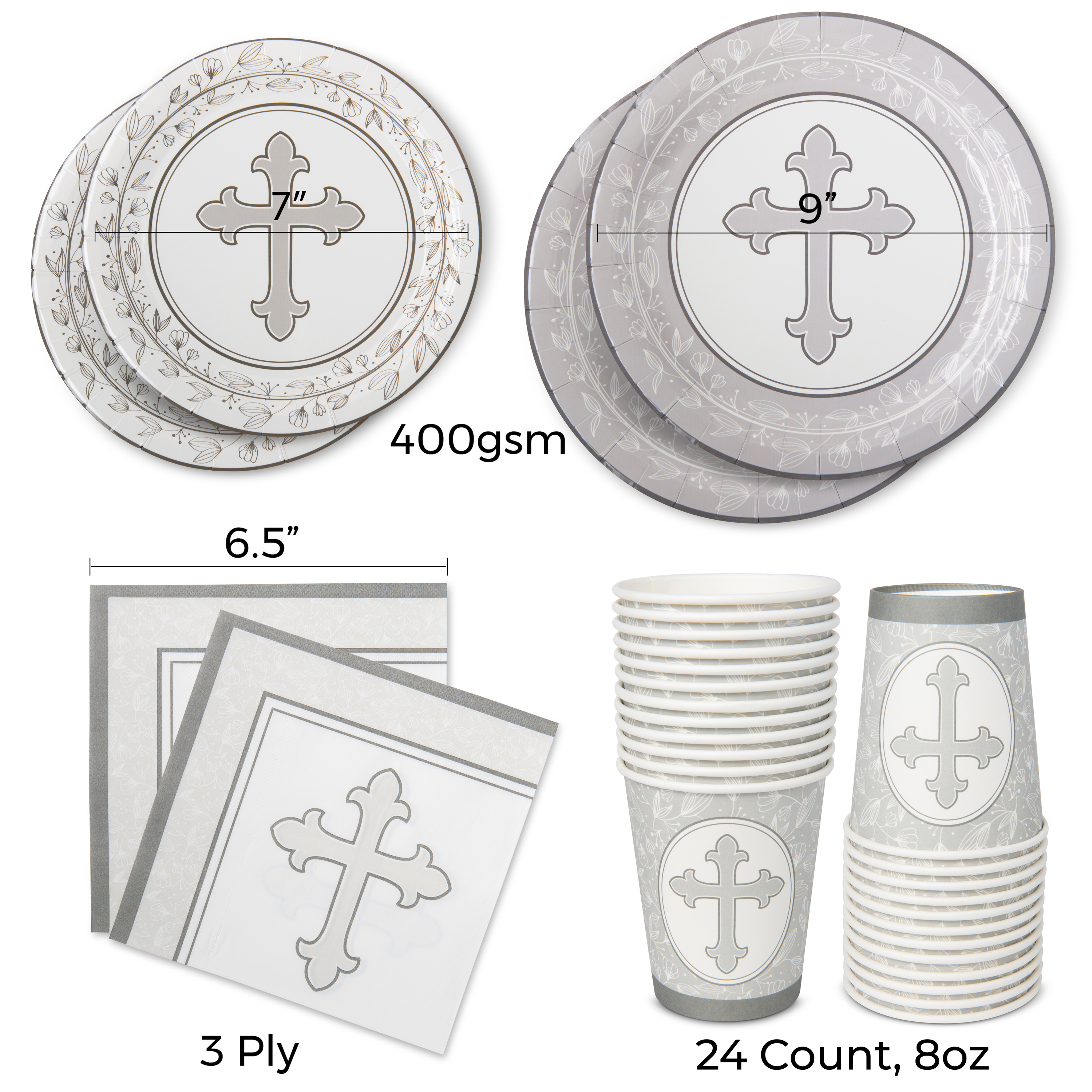 Gray Religious Dinnerware