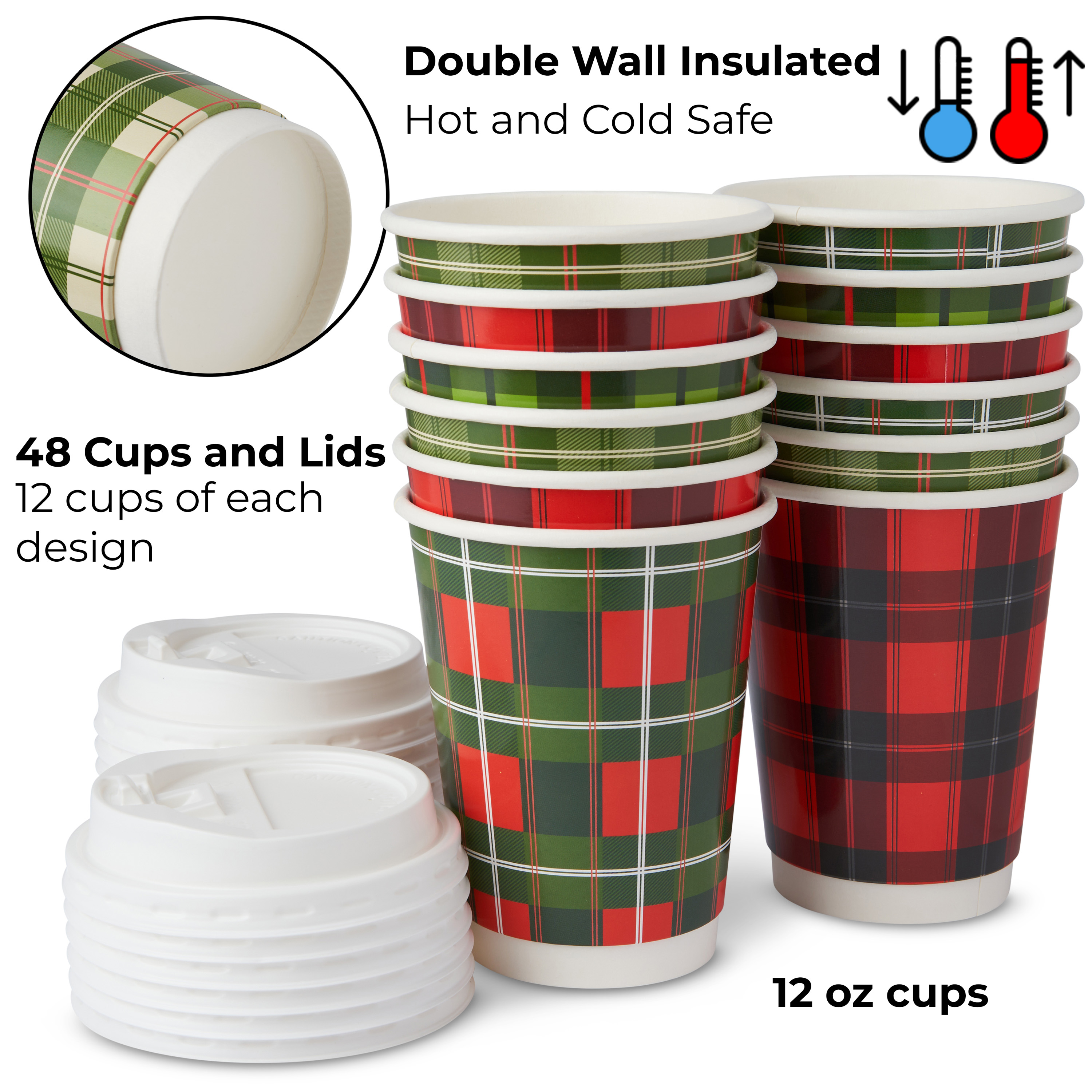 Holiday Plaid Coffee Cups