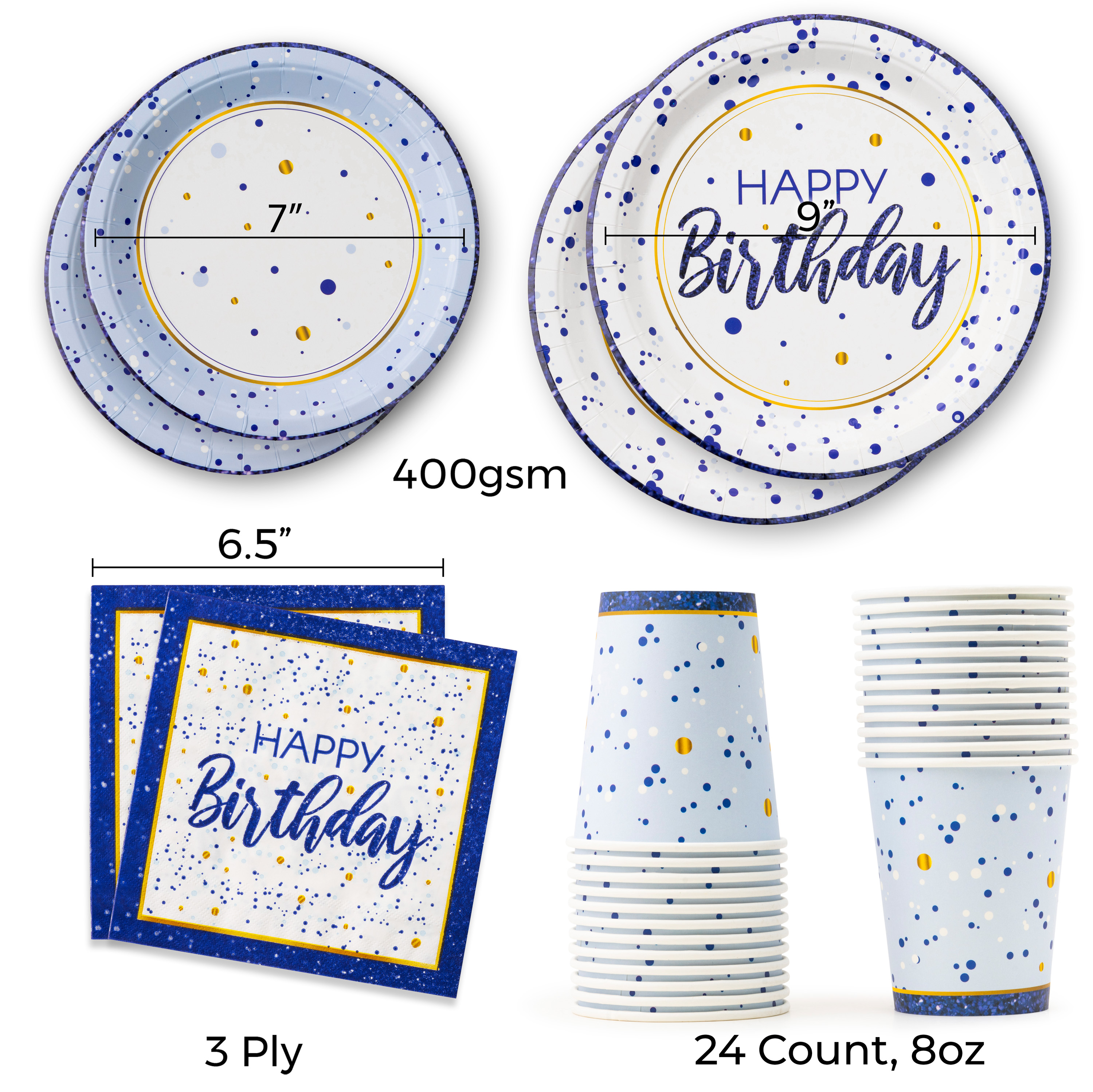 Navy & Gold Happy Birthday