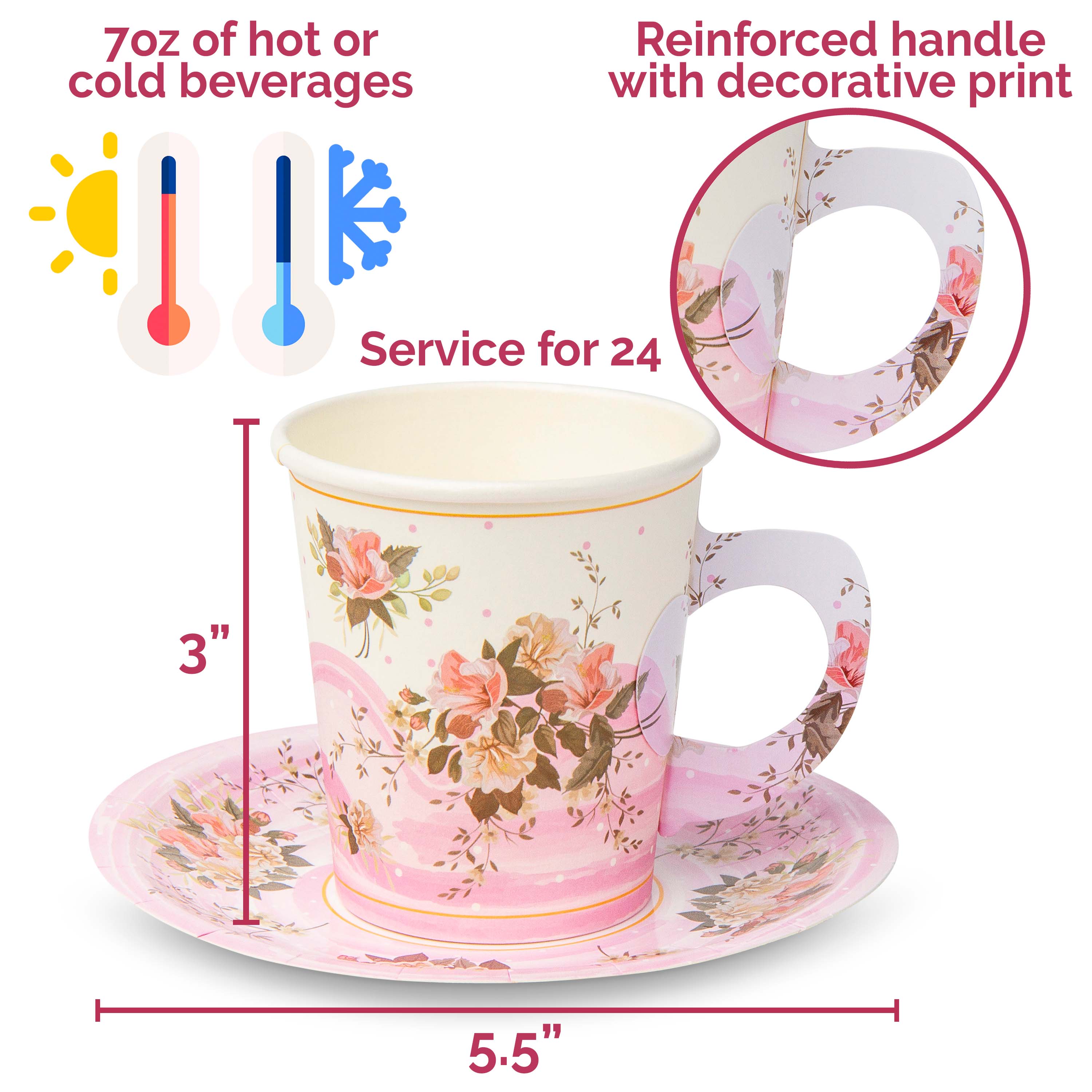 Pink Floral Tea Cups