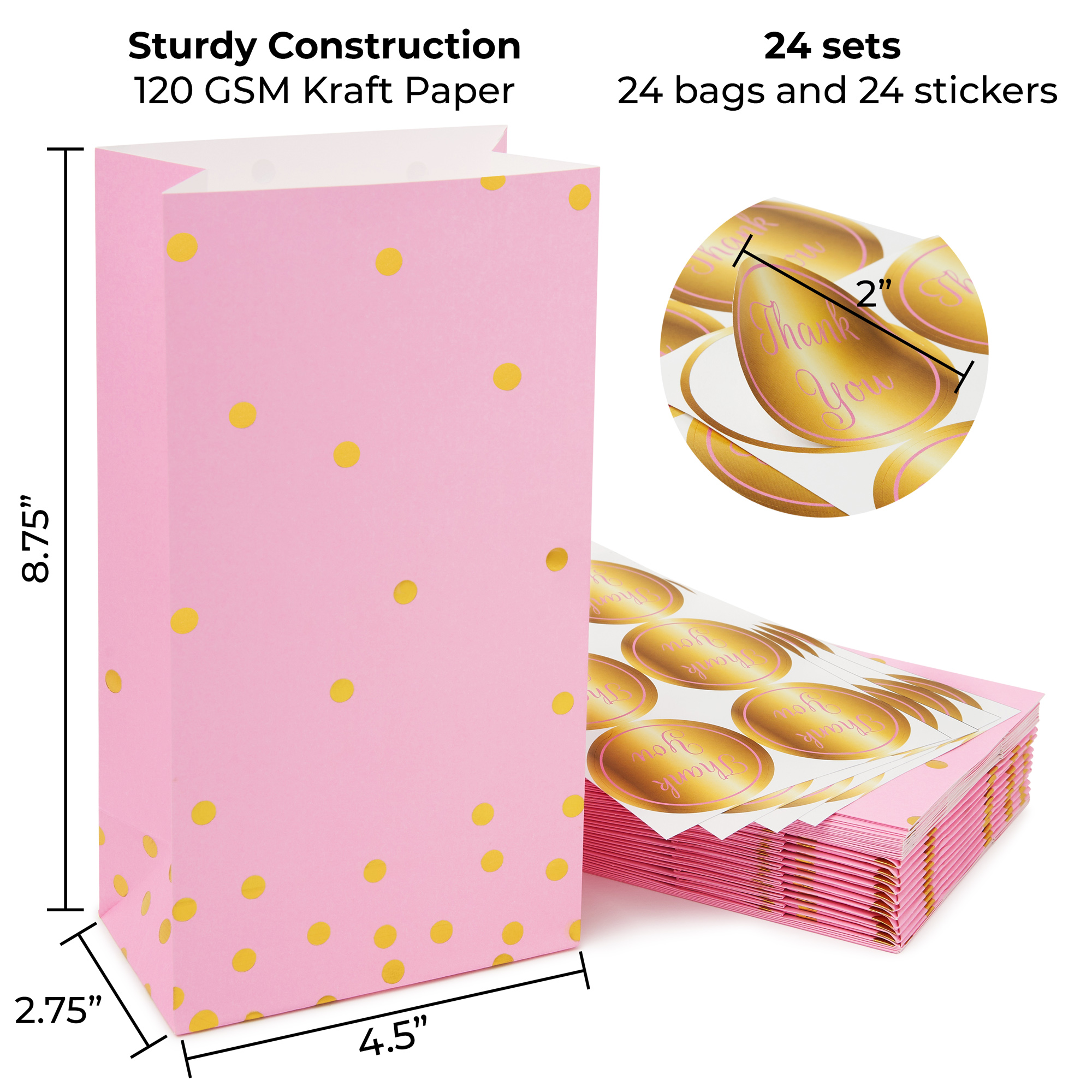 Pink & Gold Favor Bags
