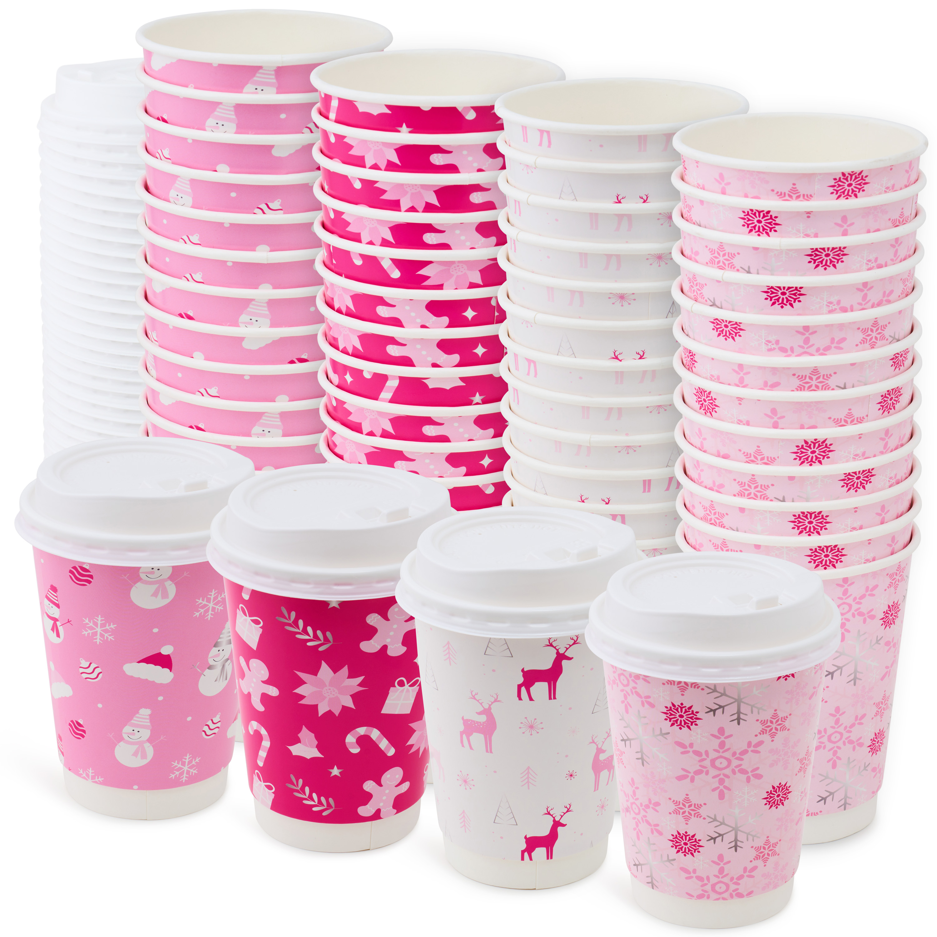 Pink Holiday Coffee Cups
