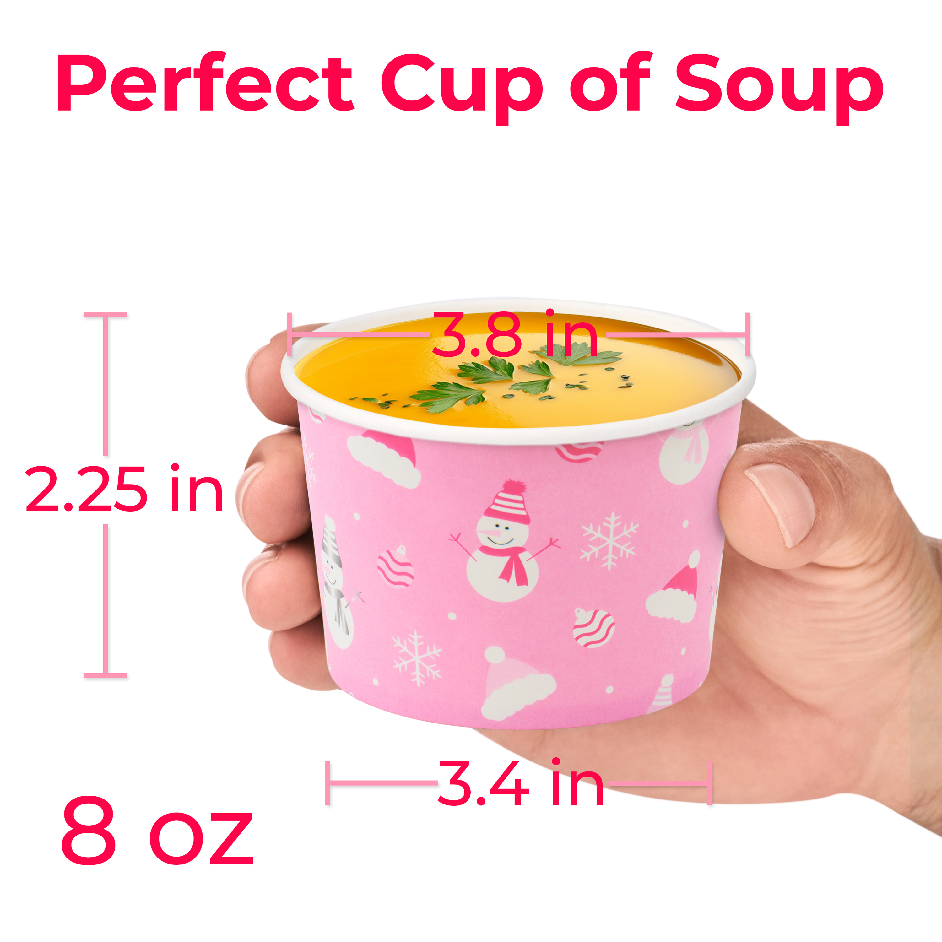 Pink Holiday Soup Bowls
