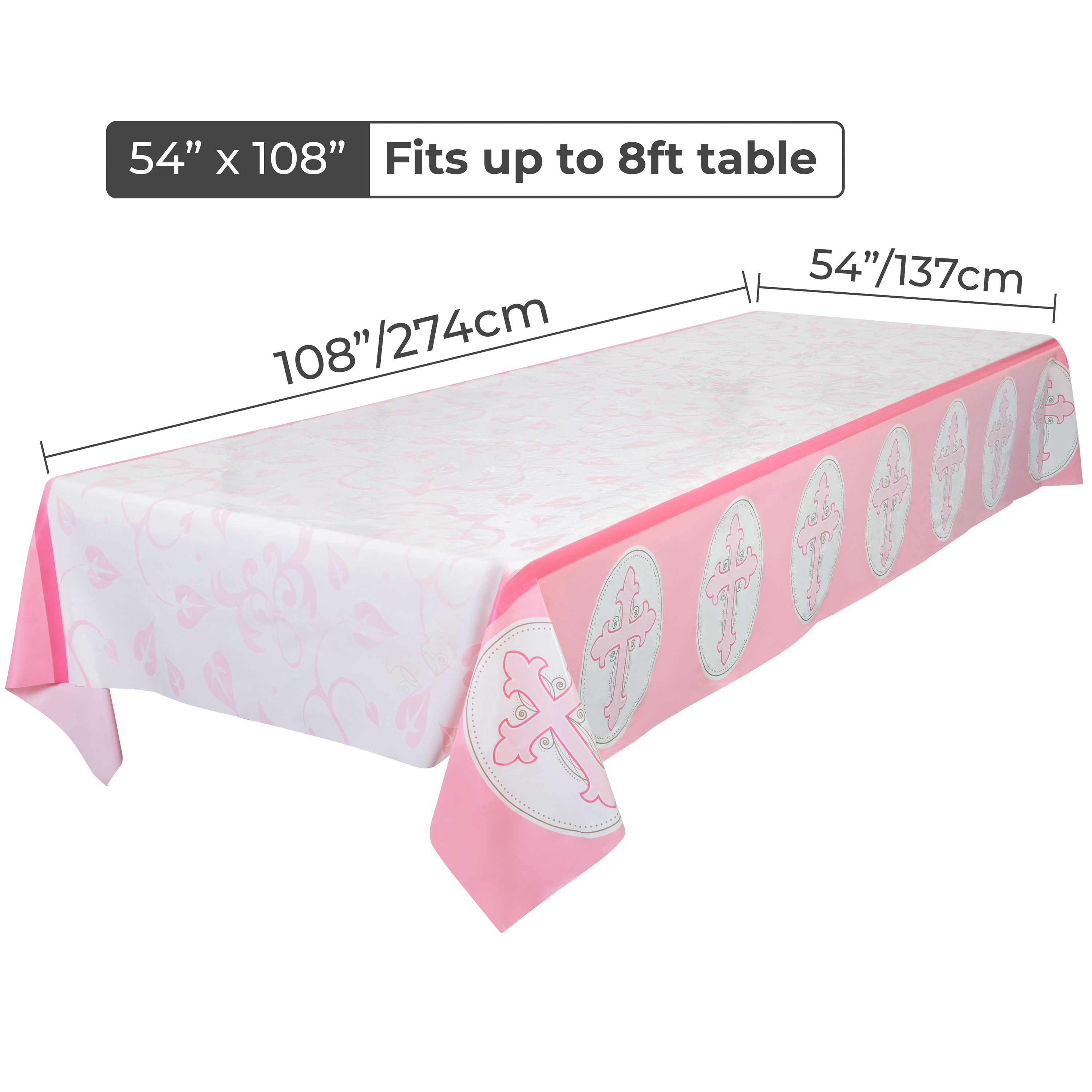 Pink Religious Tablecover